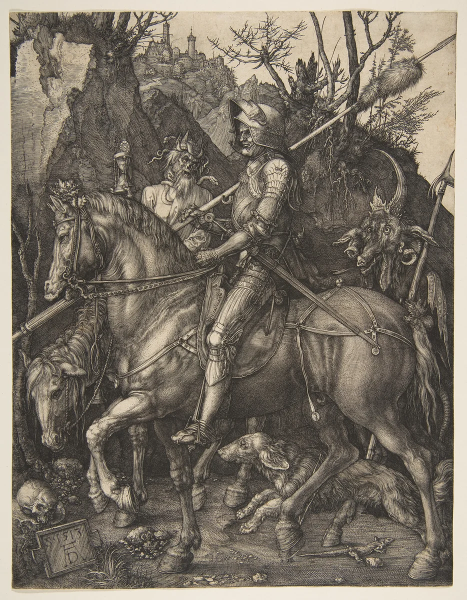 Knight, Death, and the Devil by Albrecht Dürer, print, 1513