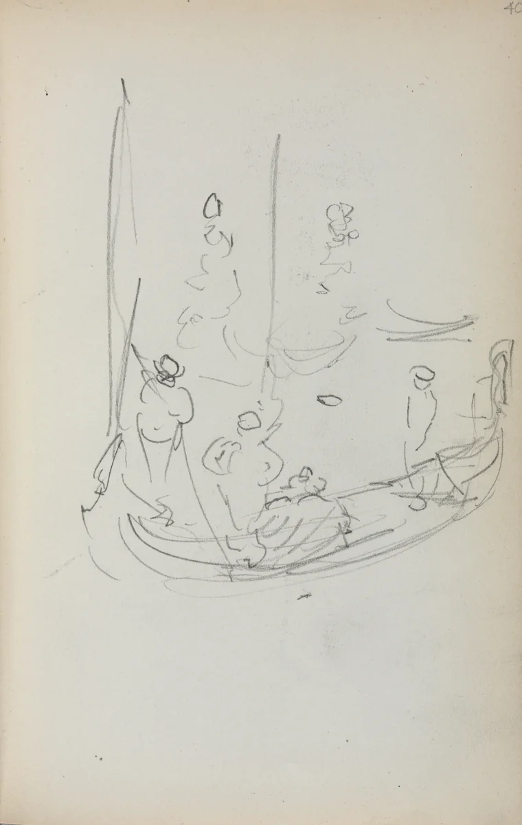 Italian Sketchbook: Gondola (page 40) by Maurice Prendergast, book, 1898-1899
