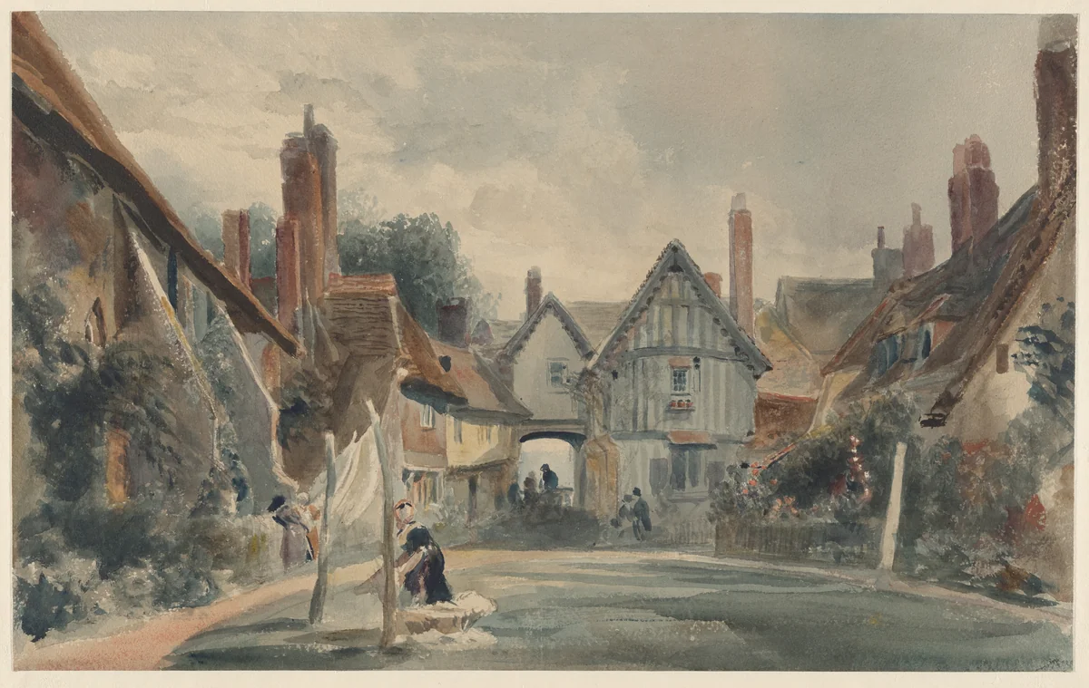 Saint John's Hospital, Canterbury by Peter de Wint, drawing, 1845