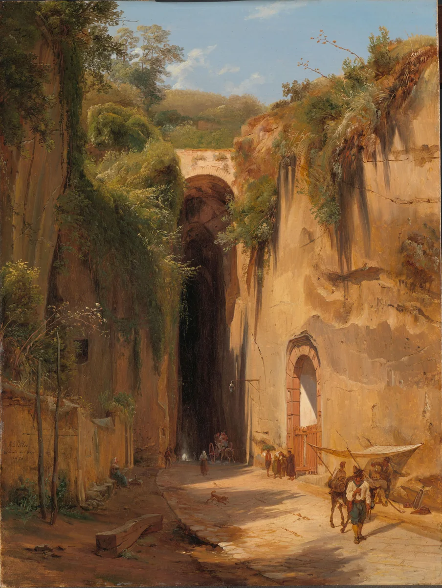 La Grotta di Posillipo bij Napels by Antonie Sminck Pitloo, painting, 1826