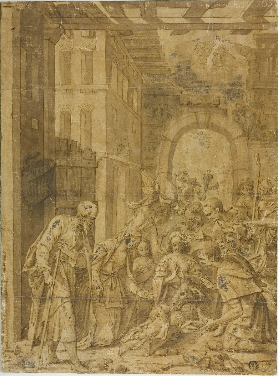 Adoration of the Shepherds by Johann von Aachen
Giuseppe Heintz, drawing, 1572-1616