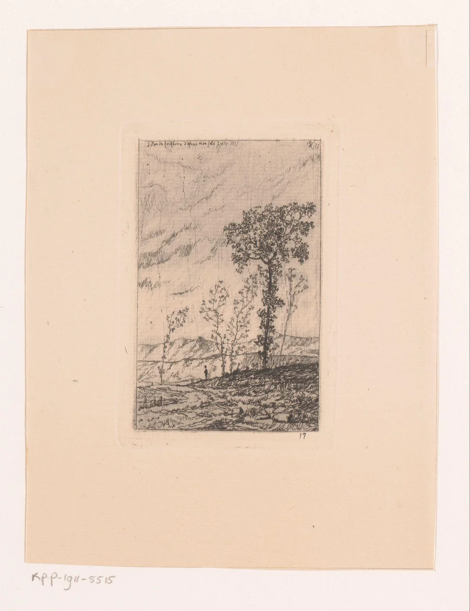 Heuvellandschap by Jan Van de Kerkhove, print, 1877