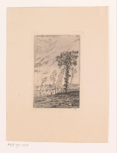 Heuvellandschap by Jan Van de Kerkhove, print, 1877