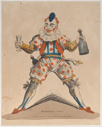 Mr. Grimaldi as "Joey" the Clown by Piercy Roberts, print, 1822