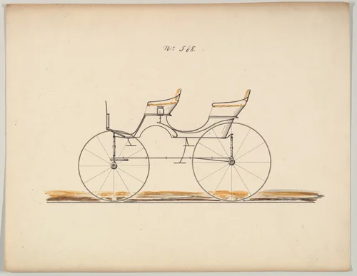 Two Seat Phaeton #568 by Brewster & Co., drawing, 1860-1870