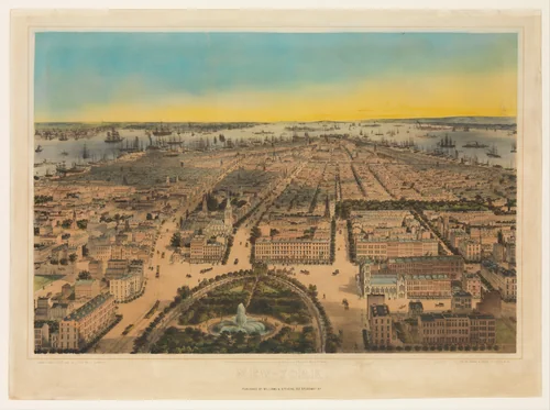 New-York (Union Square, Looking South) by C. Bachman, print, 1850