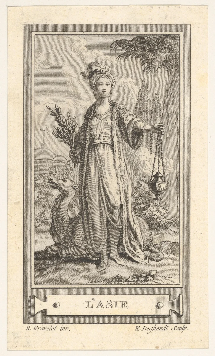 L'Asie, from the "Almanach iconologique" by Emmanuel de Ghendt, print, 1760-1770