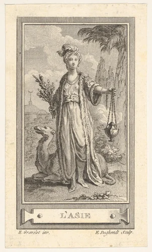 L'Asie, from the "Almanach iconologique" by Emmanuel de Ghendt, print, 1760-1770