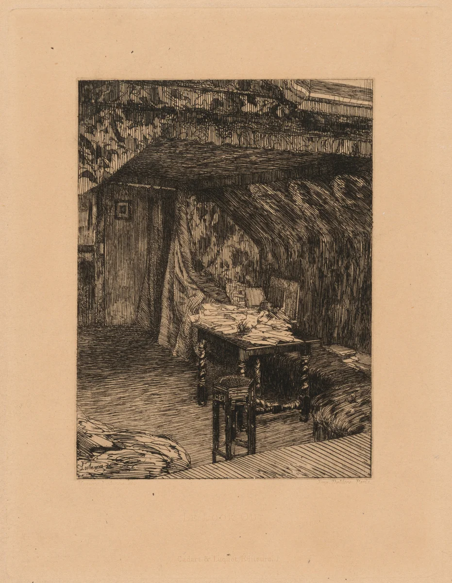 The Look-Out (The Office of Victor Hugo) by Maxime Lalanne, print, 1864