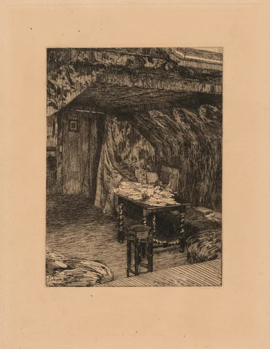 The Look-Out (The Office of Victor Hugo) by Maxime Lalanne, print, 1864