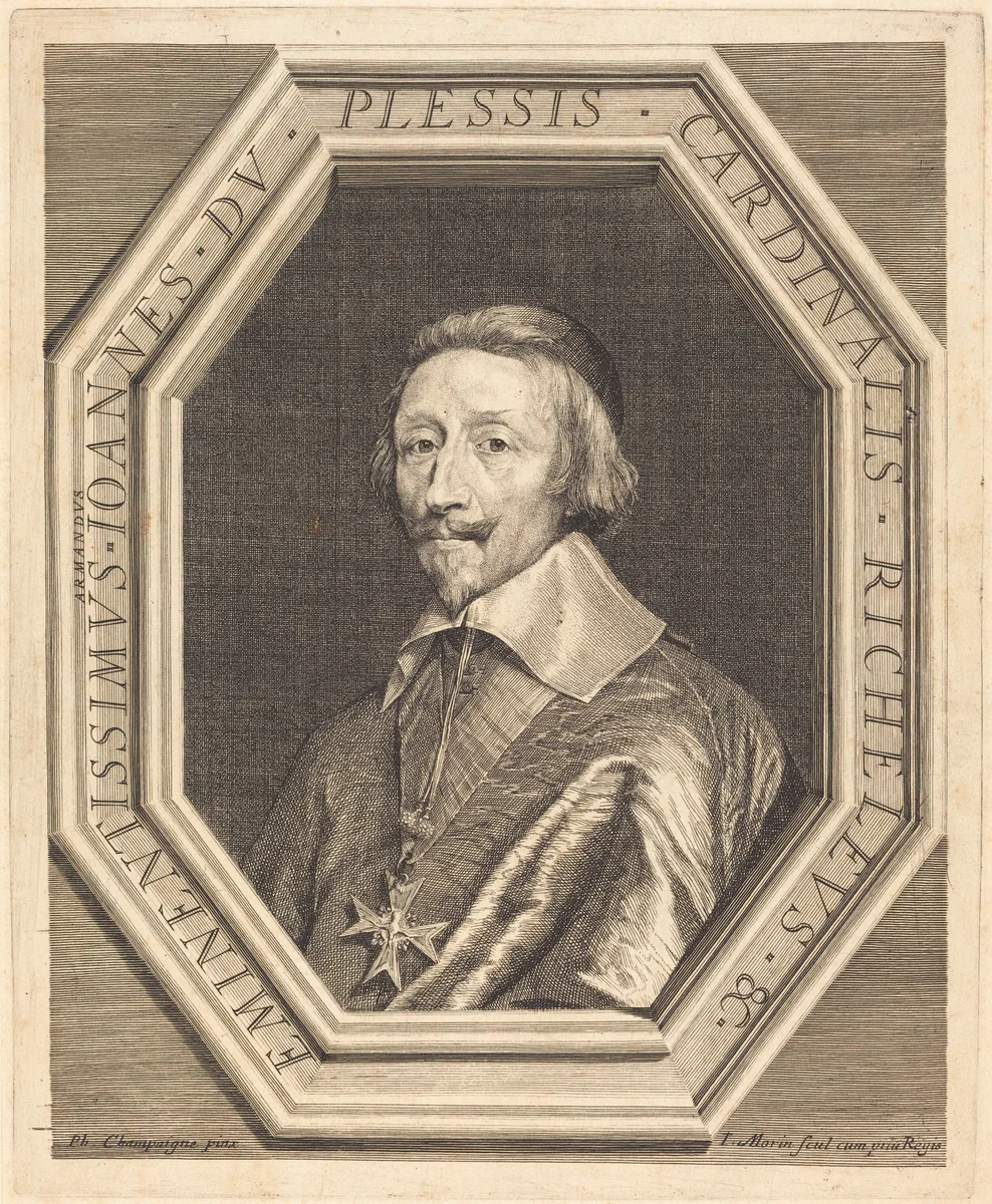 Cardinal Richelieu by Jean Morin; Philippe de Champaigne, print, 1600-1650