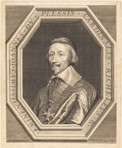 Cardinal Richelieu by Jean Morin; Philippe de Champaigne, print, 1600-1650