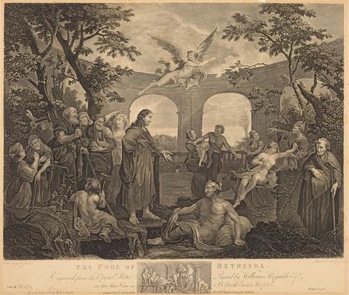 The Pool of Bethesda by Victor Marie Picot
Simon Francois Ravenet I
William Hogarth, print, 1772