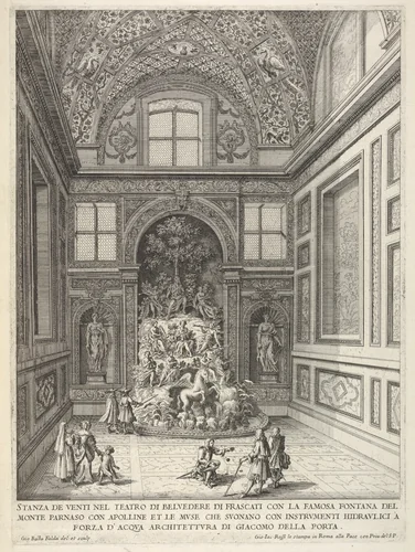 Stanza di Venti nel Teatro di Belvedere di Frascati by Giovanni Battista Falda, print, 1660-1678