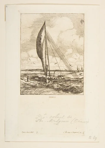 Pro-Volant des Iles Mulgrave, from "The Voyage to New Zealand (1842–46)" by Charles Meryon, print, 1866