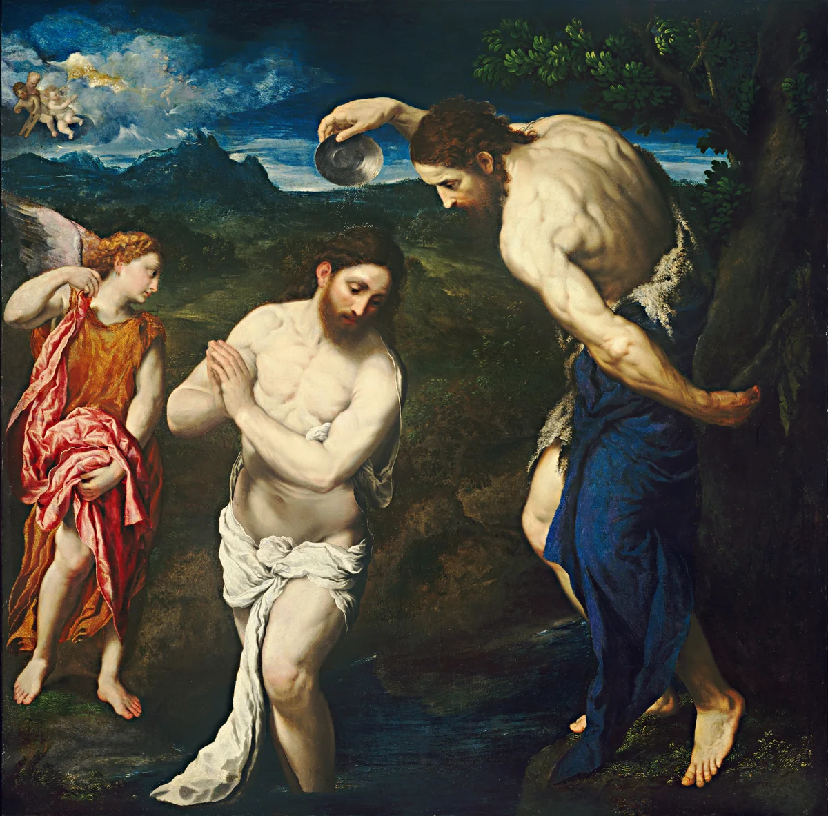 The Baptism of Christ by Paris Bordone, painting, 1535-1540