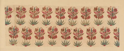 Curtain Fragment with Rows of Flowers by Petaboli, textile, 1625-1667