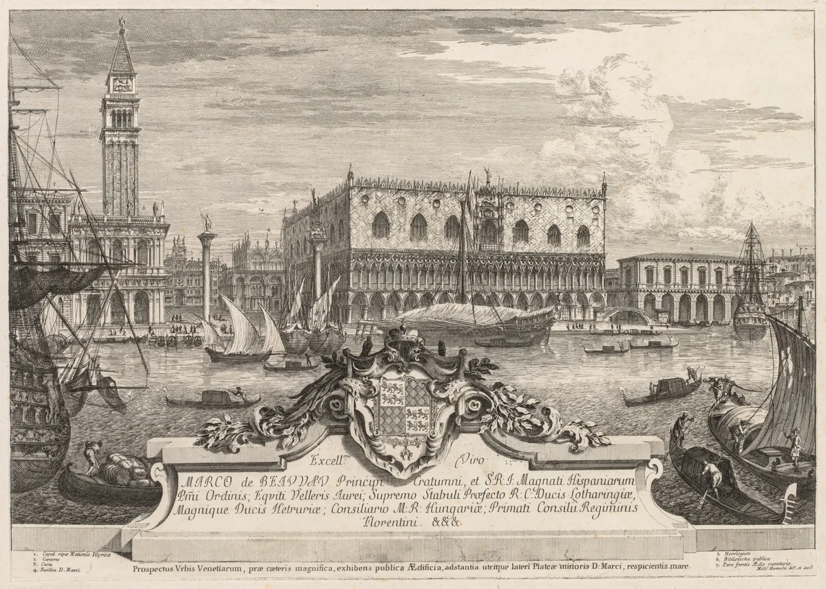 Views of Venice: The Piazzetta and Ducal Palace by Michele Marieschi, print, 1741