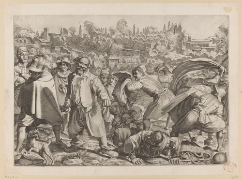 Straatgevecht in Rome by anonymous, print, 1601
