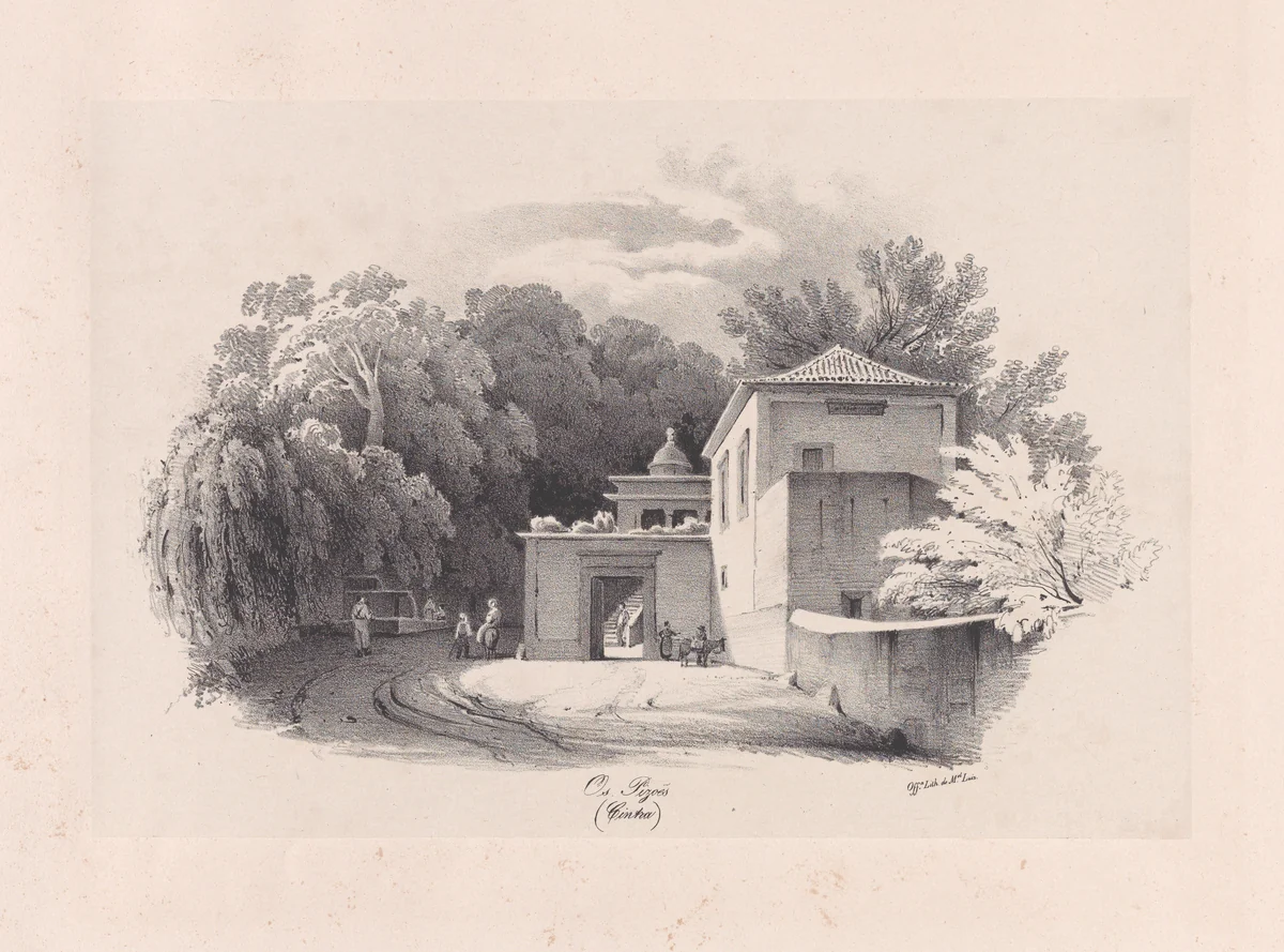 View of the Quinta dos Pizões, Sintra by Clementine de Brelaz, print, 1840