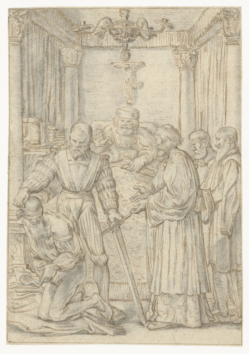 Terechtstelling van de baljuw by Willem Pietersz Buytewech, drawing, 1618