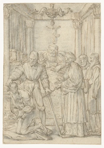 Terechtstelling van de baljuw by Willem Pietersz Buytewech, drawing, 1618