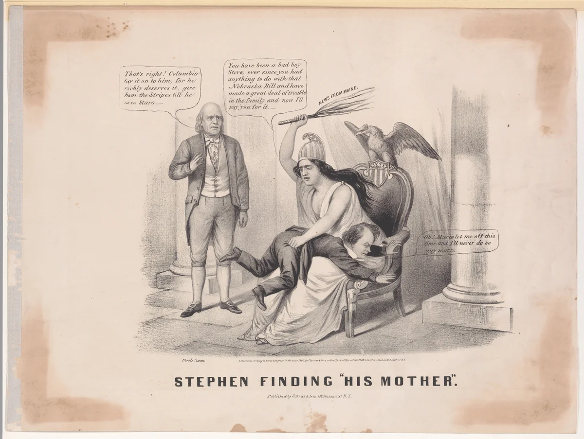 Stephen Finding "His Mother" by Louis Maurer, print, 1860