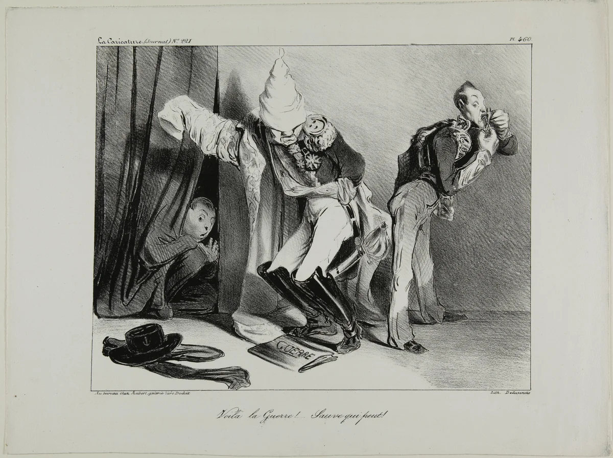 “It is war! ...Everyone for himself!,” plate 460 by Honoré-Victorin Daumier, print, 1835