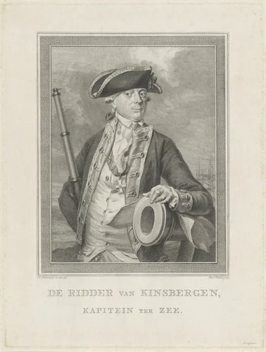 Portret van Jan Hendrik van Kinsbergen by Reinier Vinkeles, print, 1781
