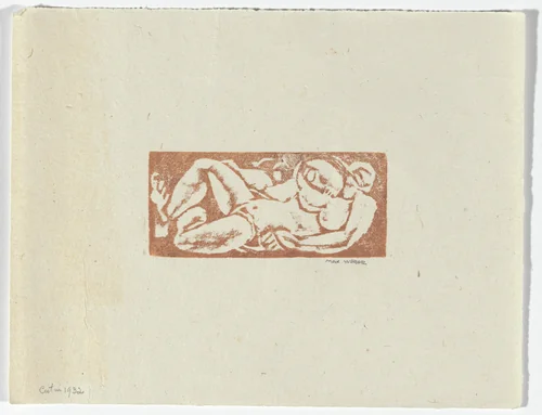 Reclining Nude by Max Weber, print, 1924