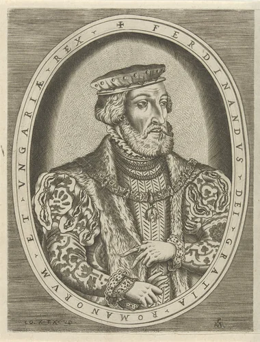 Portret van Ferdinand I van Habsburg, Duits keizer by Unknown, print, 1540-1564