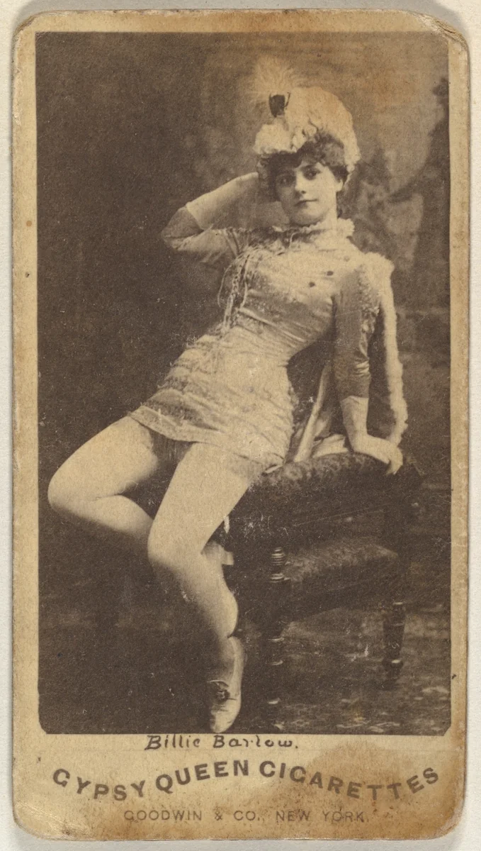 Billie Barlow, from the Actors and Actresses series (N171) for Gypsy Queen Cigarettes by Goodwin & Company, photograph, 1886-1890