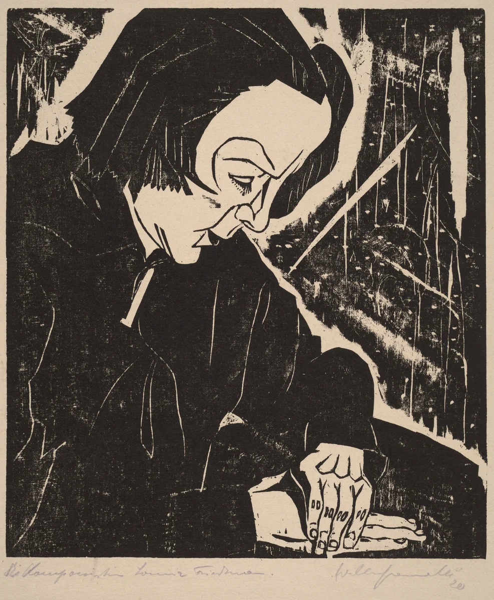 Die Komponistin Sonia Friedman (The Composer Sonia Friedman) by Walter Gramatté, print, 1920