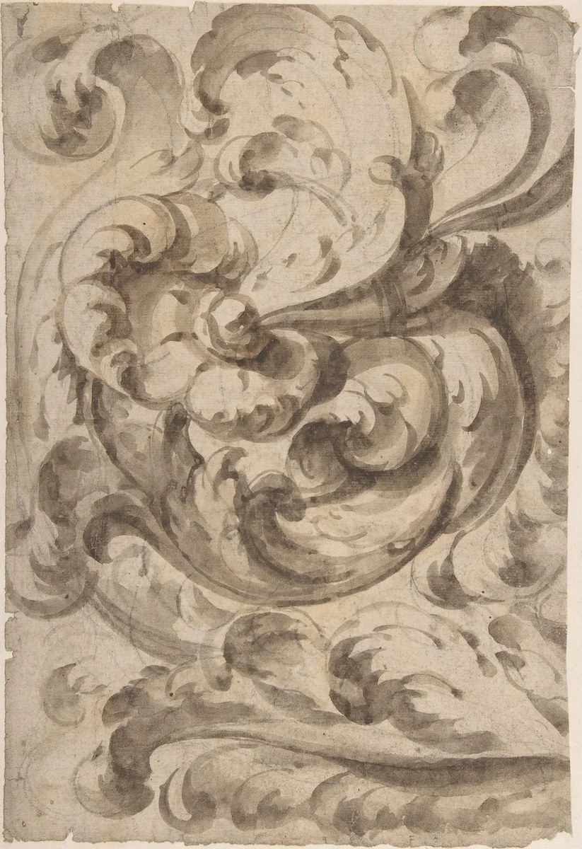 Acanthus Scroll by anonymous, drawing, 1600-1699