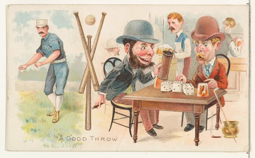 A Good Throw, from the Talk of the Diamond set (N135) issued by Duke Sons & Co., a branch of the American Tobacco Company by W. Duke, Sons & Co., print, 1888