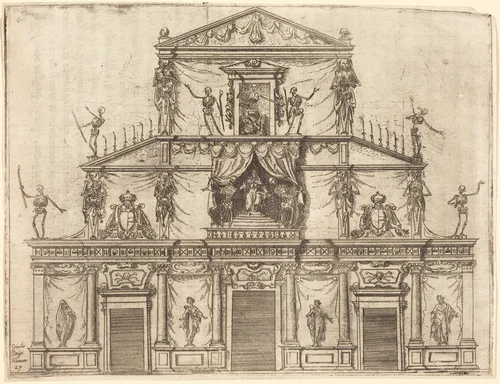 Façade of San Lorenzo, Florence by Jacques Callot
Giulio Parigi, print, 1612