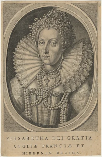 Queen Elizabeth by Anonymous Artist; Crispijn van de Passe I; Isaac Oliver, print, 1565-1637