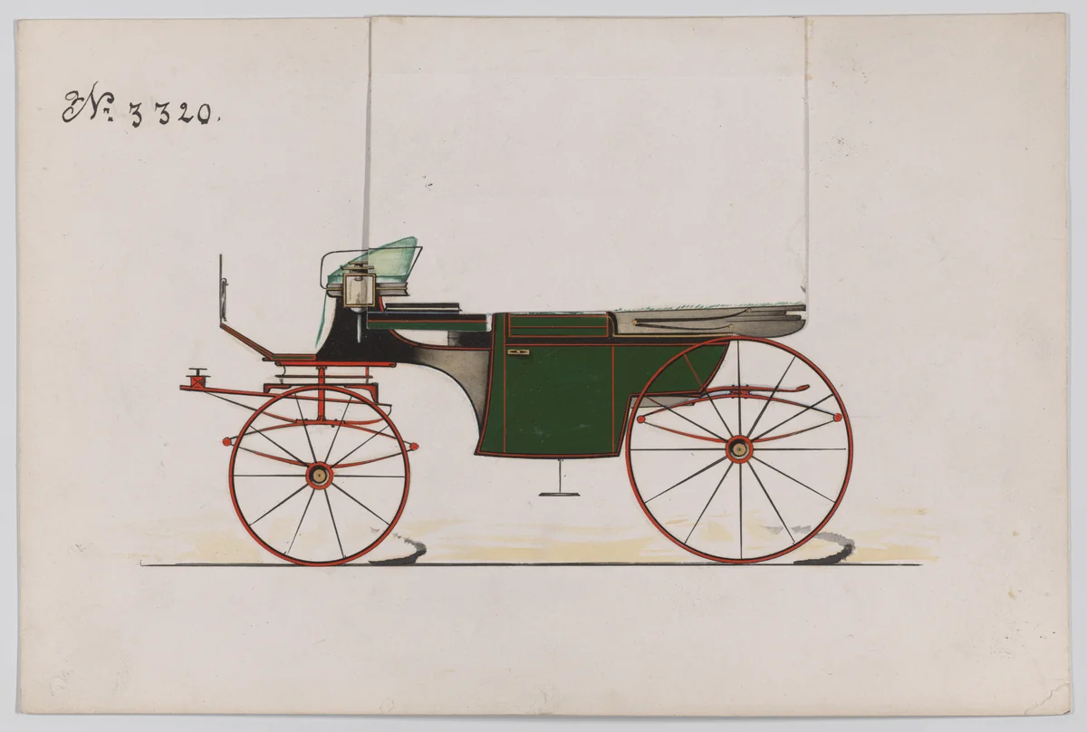 Design for Landaulet, no. 3320 by Brewster & Co., drawing, 1877