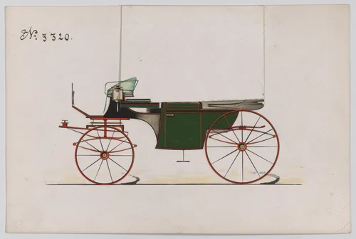 Design for Landaulet, no. 3320 by Brewster & Co., drawing, 1877