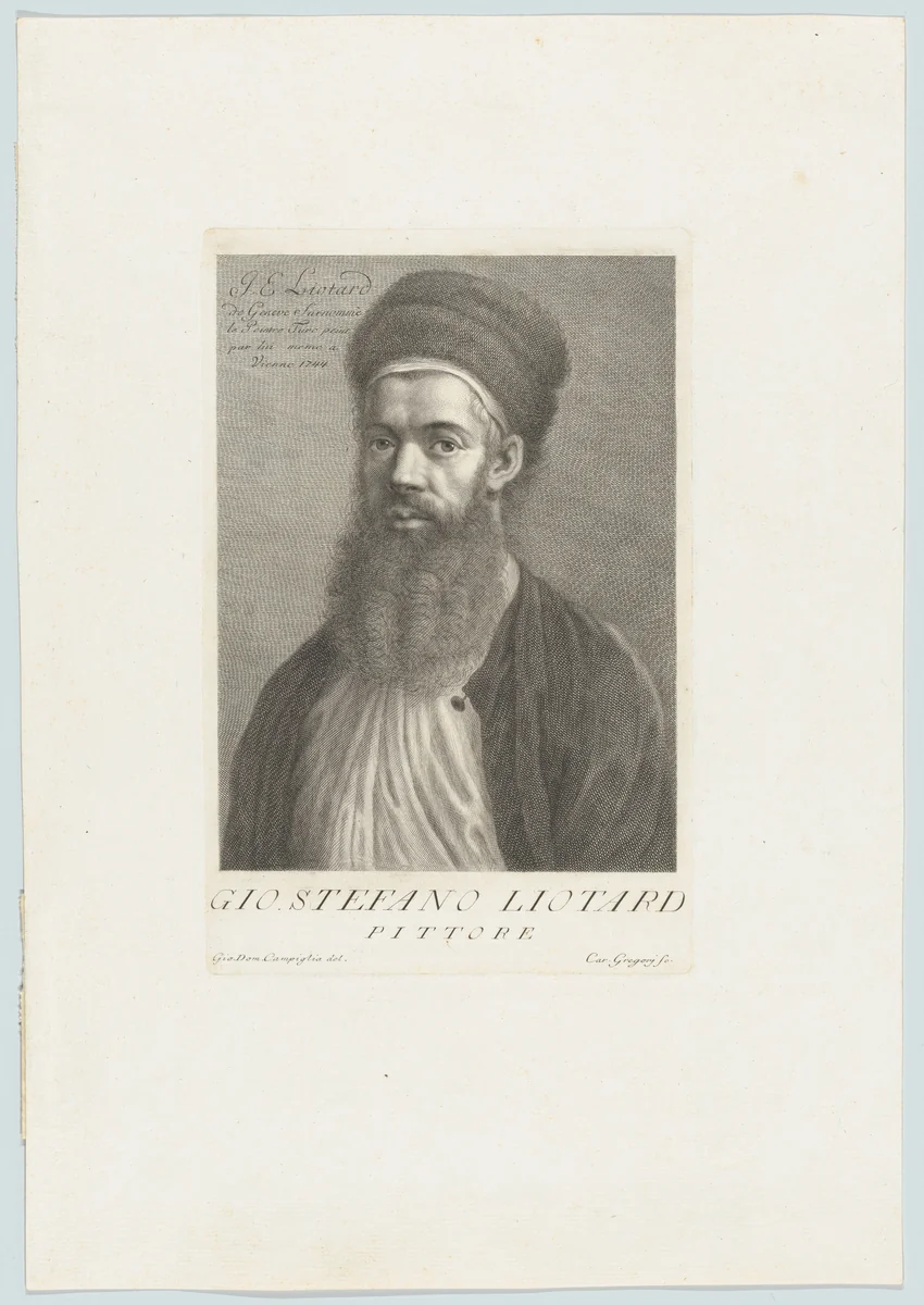 Self-portrait in a Turkish Outfit by Carlo Gregori, print, 1730-1759