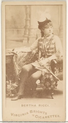 Bertha Ricci, from the Actors and Actresses series (N45, Type 1) for Virginia Brights Cigarettes by Allen & Ginter, photograph, 1885-1891