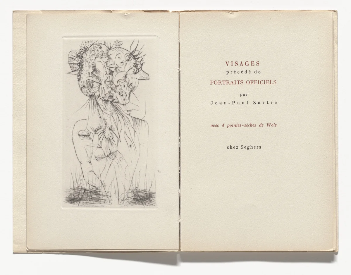 Portrait (frontispiece) from Visages by Wols, illustrated book, 1948