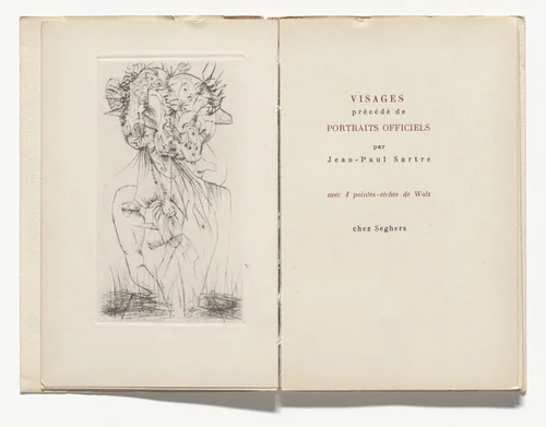 Portrait (frontispiece) from Visages by Wols, illustrated book, 1948