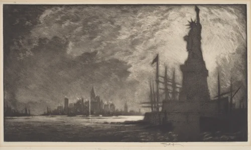 Hail America by Joseph Pennell, print, 1909