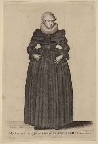 Matrona Argentinensis Caenam Dni Accedens e des Nymphs) by Wenceslaus Hollar, print, 1644-1650