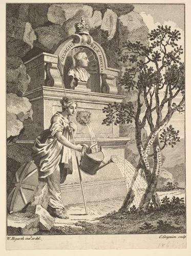Frontispiece to the Catalogue of Pictures Exhibited in Spring Garden by Charles Grignion, print, 1761