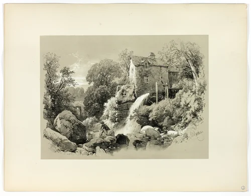 Pandy Mill, from Picturesque Selections by James Duffield Harding, print, 1859-1860