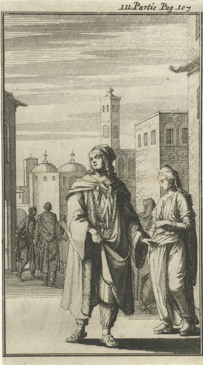 Inwoner van Agra by Jan Luyken, print, 1689