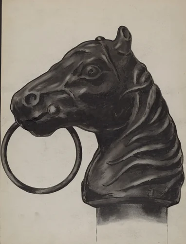 Horse Head Hitching Post by C.H. Hastings, index of american design, 1936