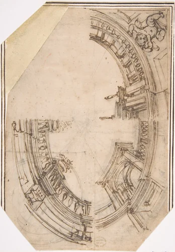 Sketch for a Ceiling by anonymous, drawing, 1500-1600